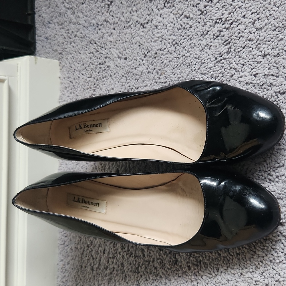 LK Bennett black Patent Leather Wedge, Size 42/11